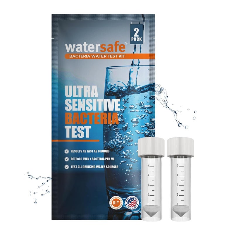 WaterSafe ® Bacteria Water Test Kit – USA-Made – Results as Fast as 6 Hours – Detects Coliform (Inc. E. coli) & Non-Coliform Bacteria in Drinking, Well & Tap Water – Lab-Quality Testing – 2 Pack - Image 1